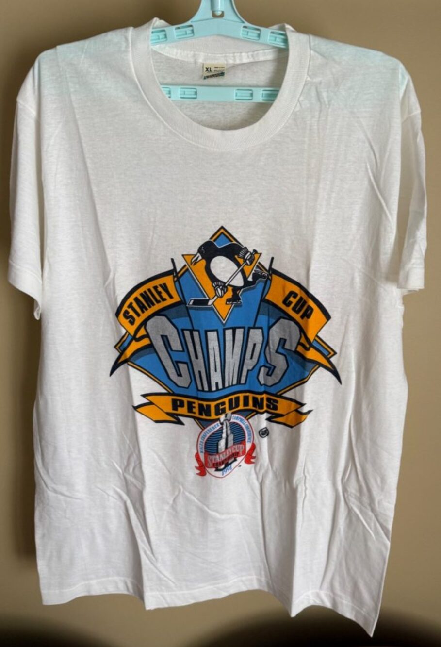 PGH Penquins 1991 Stanley Cup T-Shirt - XL - Cotton - Screen Stars - New, No Tag